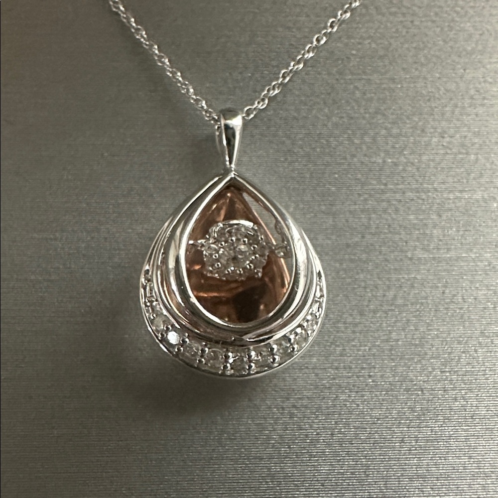 10k floating diamond necklace